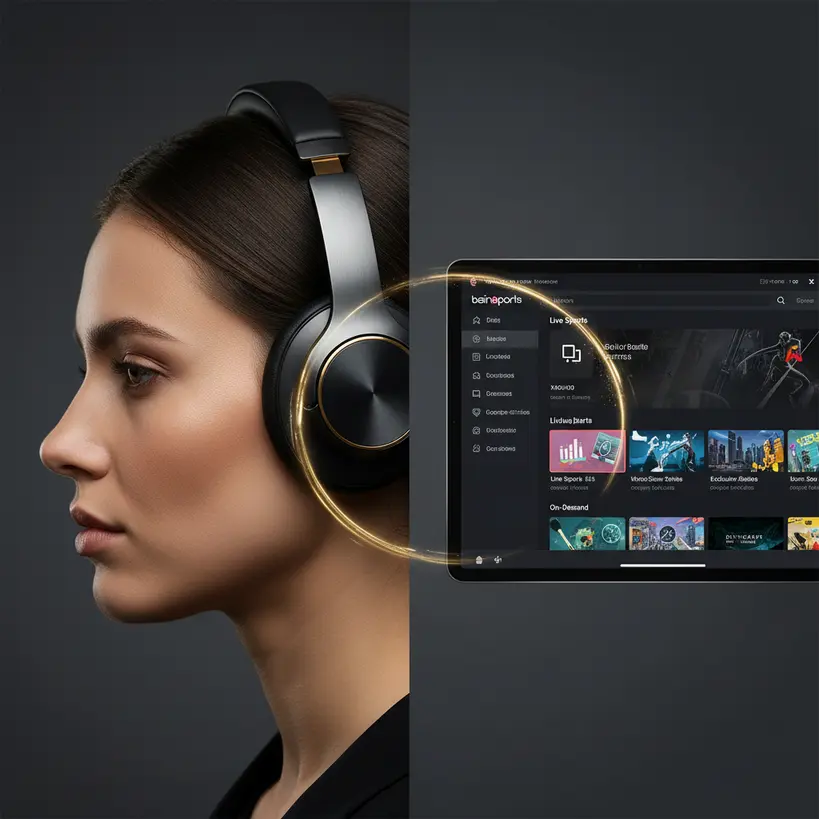 Kişisel VIP desteği ve premium TV ayrıcalıklarını simgeleyen, kulaklıklı bir müşteri temsilcisi ve yayın platformu ekranını birleştiren konsept görsel.