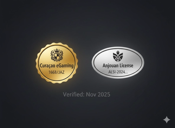 Kalitebet'in resmi Anjouan ve Curaçao lisans mühürlerinin ekran görüntüsü.