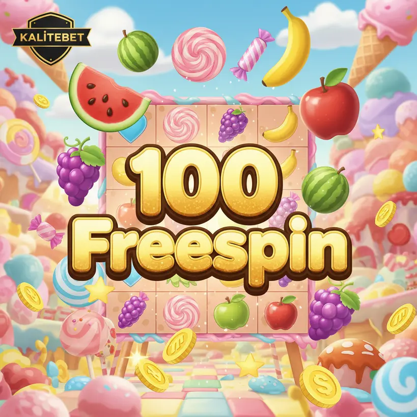 Kalitebet'in Sweet Bonanza oyununda geçerli 100 Freespin ilk yatırım bonusu teklifi.